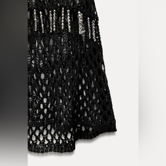 NWT ZARA BEADED MESH DRESS - Picture 15 of 17